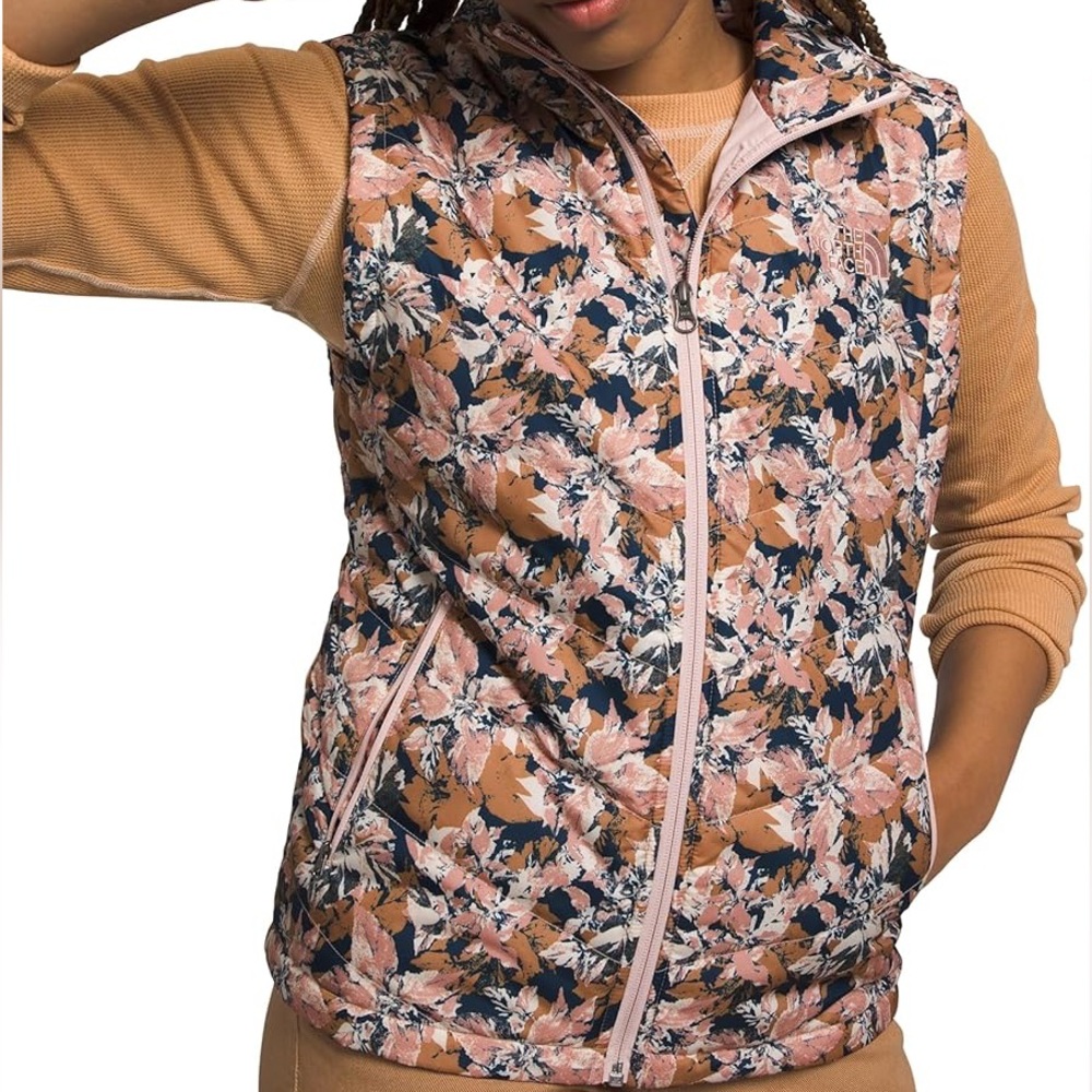 The North Face Women's Tamburello Vest in the Pink Moss Coleus Camo Print
